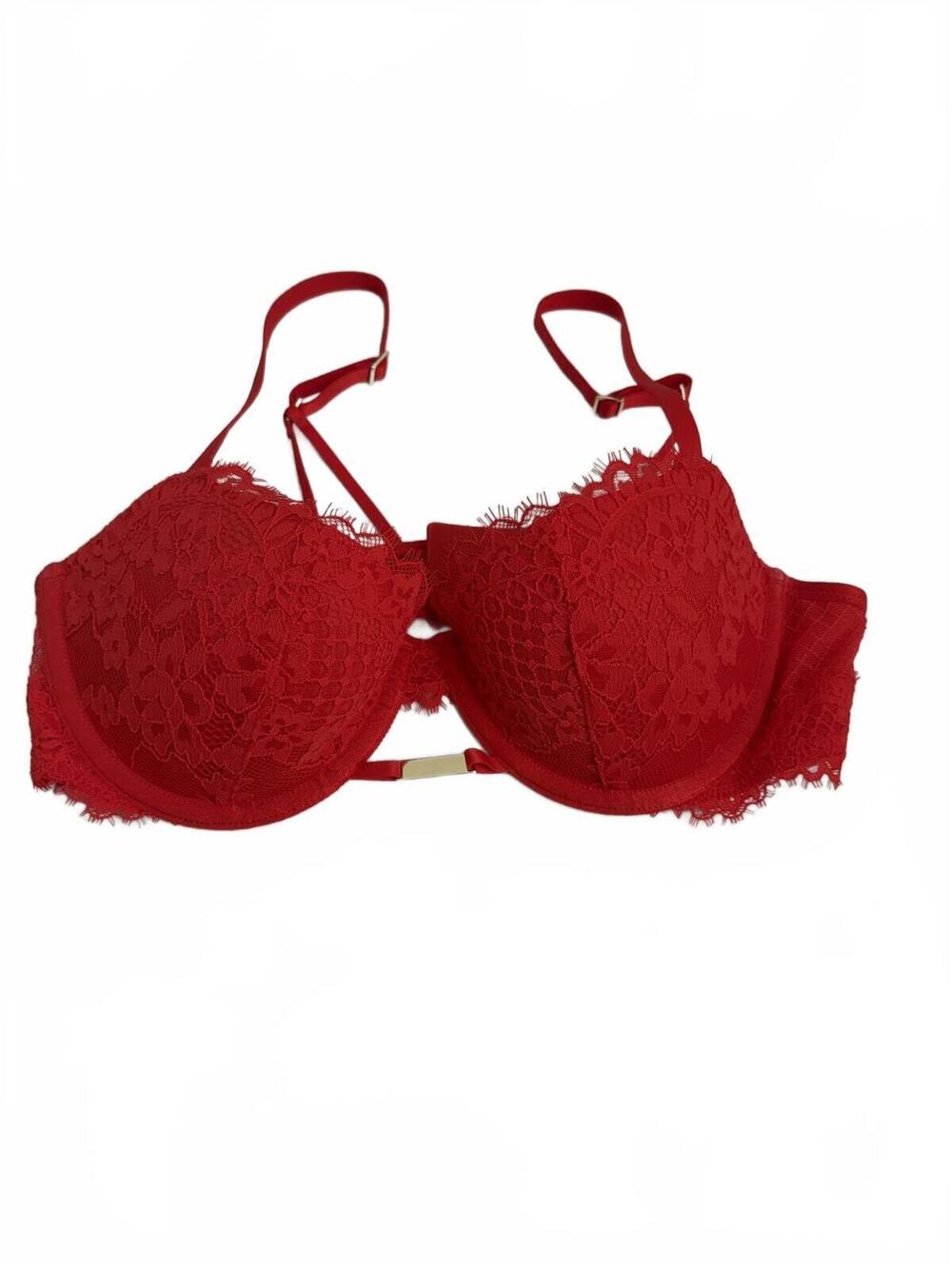 aerie | NEW Red Lace Gold‎ Piece Underwire Bra Size 34B